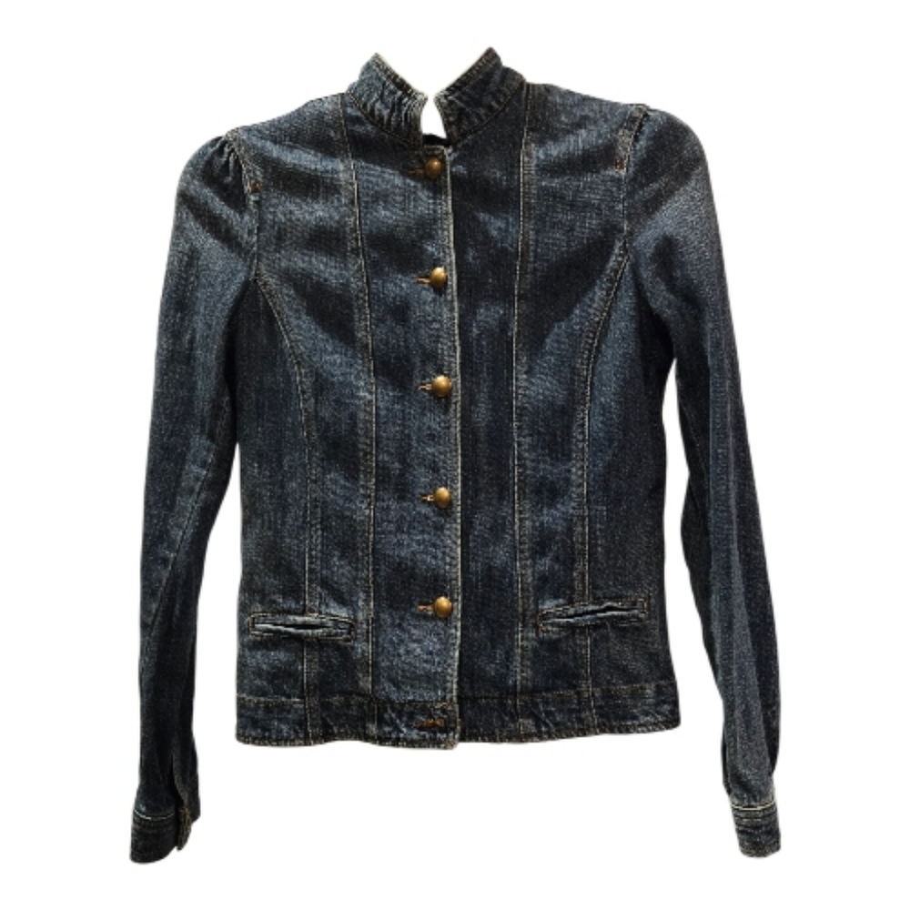 Chaps Blue Miliatry Style Jean Jaçket Sz S